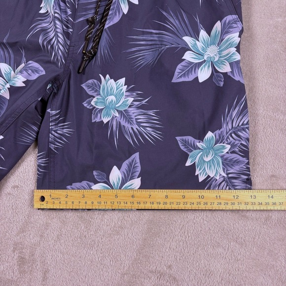 Hurley Mens XL Blue Floral Swim Trunks Compression Liner Board Shorts Resort - Picture 13 of 13